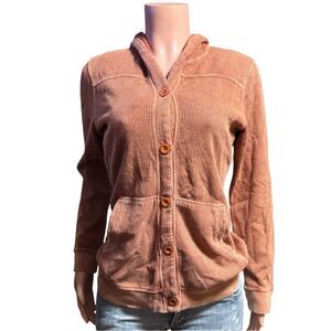 Pulp long sleeve button-up Ribbed hoodie sweater  M